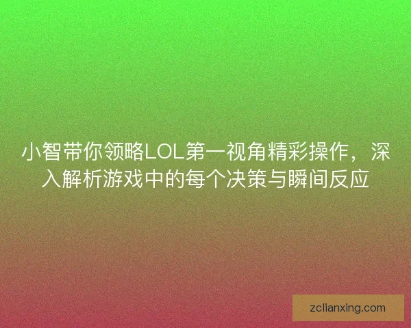 小智带你领略LOL第一视角精彩操作，深入解析游戏中的每个决策与瞬间反应